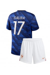 Ranska William Saliba #17 Jalkapallovaatteet Lasten Kotipeliasu MM-kisat 2026 Lyhythihainen (+ Lyhyet housut)